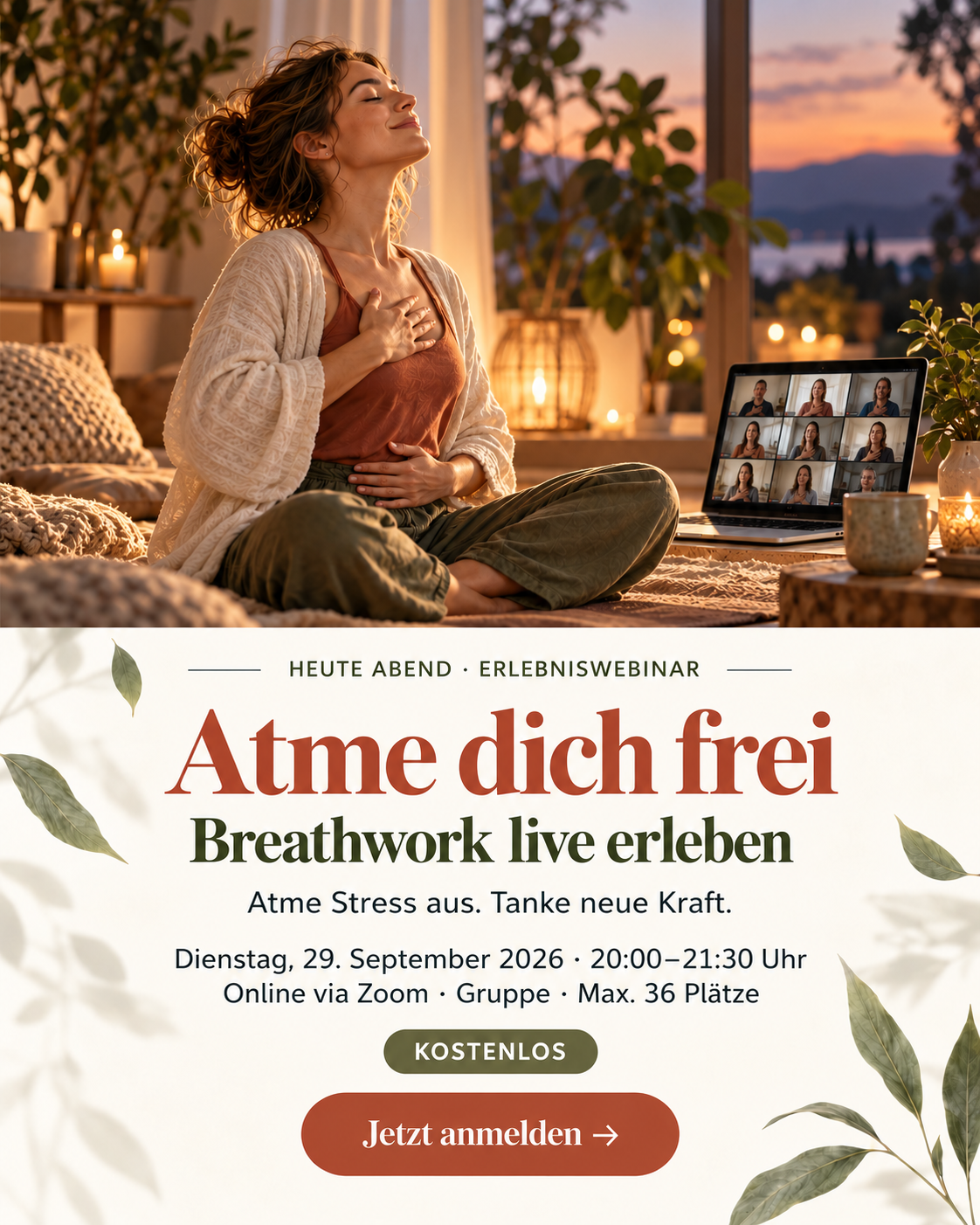 Erlebniswebinar mit Breathwork – Atme dich frei